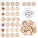 WINOMO 50pcs Round Wooden Slices With 50 Iron Loops Set For Birthday Reminder Hanging Wooden Plaque Board DIY Calendar Accessories Home Decoration (Wood Grain)