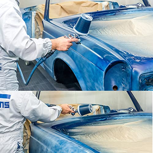 Image of Disposable Paint Spray Gun Cup Liners and Lid System 50 Liners 50 Lids 20 Plugs 1 Hard Cup with Retainer Ring Paint Sprayer Mixing Cup (125 Mic) 27 Ounce (800ml)