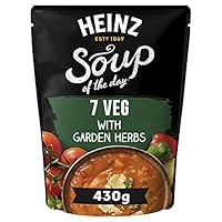 Heinz 7 Veg with Garden Herbs Soup Soup of the Day Vegetarian Tomatoes, Potatoes, Pumpkin, Capsicum Pouch Soup Ready to Eat Microwaveable Meal 430g