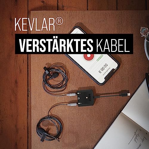 RØDE SmartLav+ Smartphone-Lavaliermikrofon mit TRRS-Anschluss für Rundfunk, Filmproduktion, Inhaltserstellung, Sprachaufnahmen vor Ort und im Studio, Schwarz