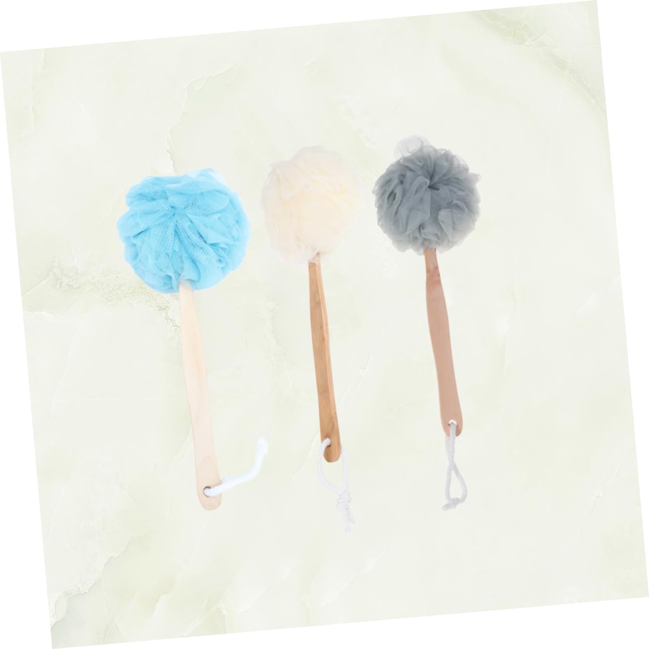 Healeved 3 Piezas Toalla de baño de bola de baño depurador de espalda de lufa espuma cepillo de esponja de lufa ducha del baño cuerpo bath accesorios para el baño Bambú