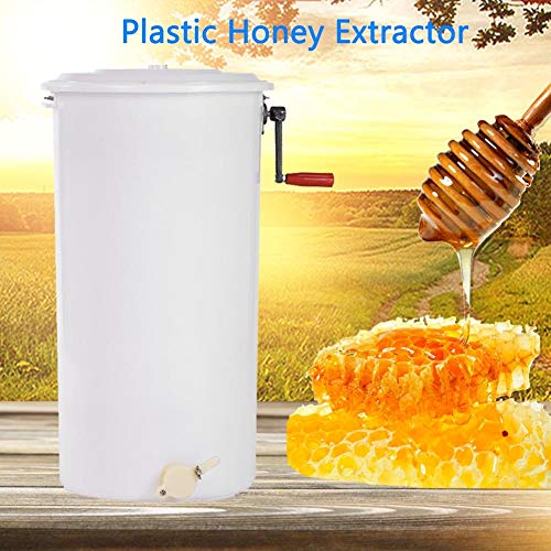 FACAZ Honigschleuder - 2 Rahmen Kunststoff Manuelle Bienenhonigschleuder Honeycomb Imkerei Ausrüstung Weiß, 15,75 x 28… – Bild 3