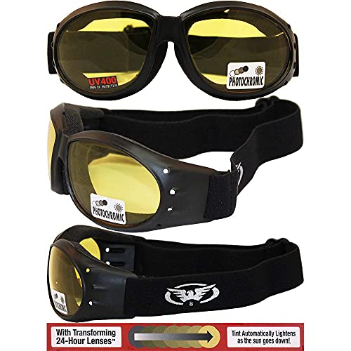 Image of Global Vision Eliminator Dirt Bike Padded Motorcycle Riding Goggles for Men and Women (Black Frame /Smoke Lens)