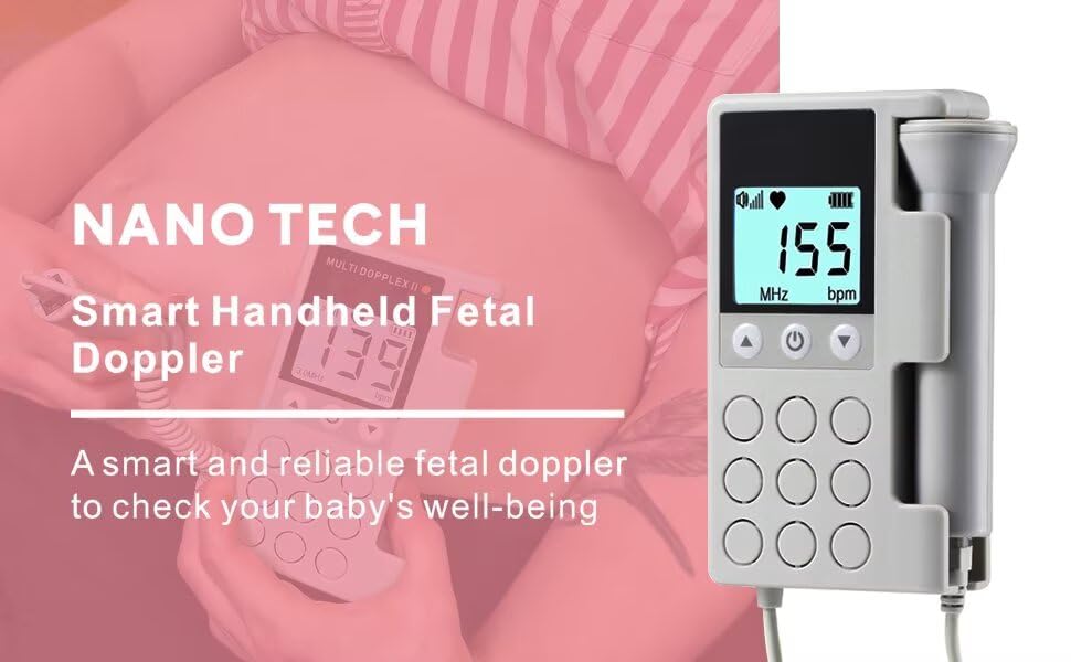doppler fetal monitor heartbeat pregnancy accessories portable fetal doppler monitor heartbeat easy to use at home-m5