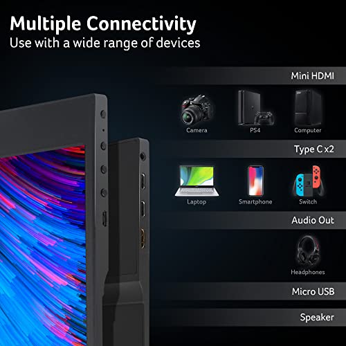 Image of acer Portable Monitor PM161Q Abmiuuzx 15.6 inch Full HD 1920 x 1080 IPS Ultra Slim Design Premium Cover I External Monitor for Laptop PC Mac I 2 x USB 3.1 Type-C Ports, 1 x Mini HDMI, 1 x Micro USB