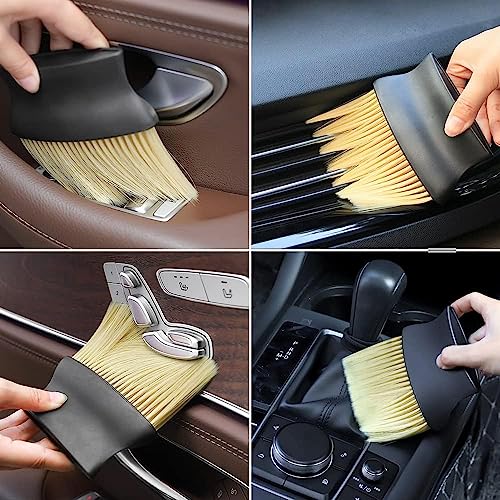 Image of 2Pcs Car Interior Cleaning Brush Combo | AC Vent Brush | Scratch Free Car Duster | Soft Bristles Car Brush for Cleaning Car Interior Dusting Tool PC Laptop Keyboard