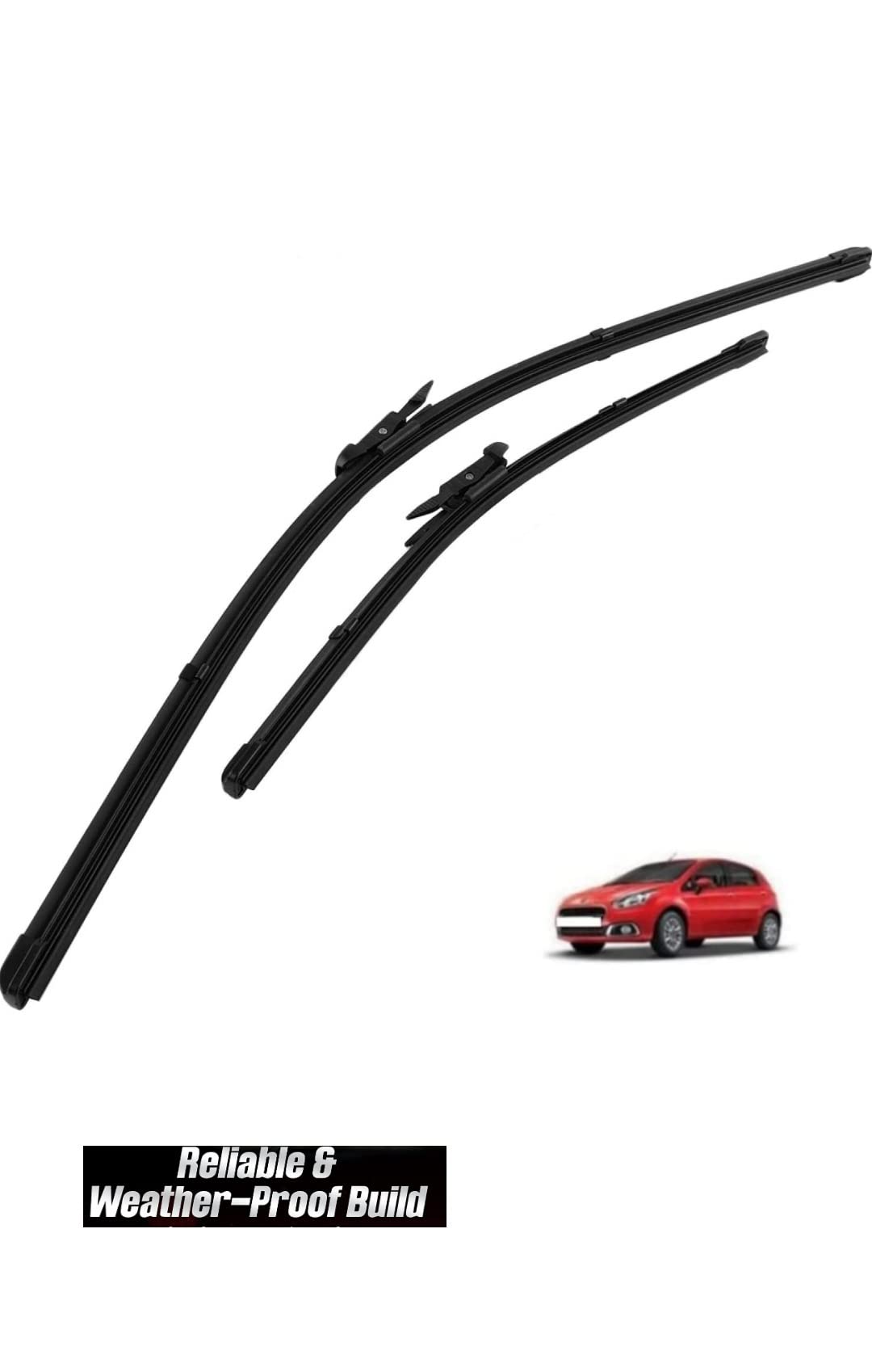 RYU7® Wiper Blades: All Weather Performance, Superior Windshield Contact Fits for Punto/Linea (Pack of 2)