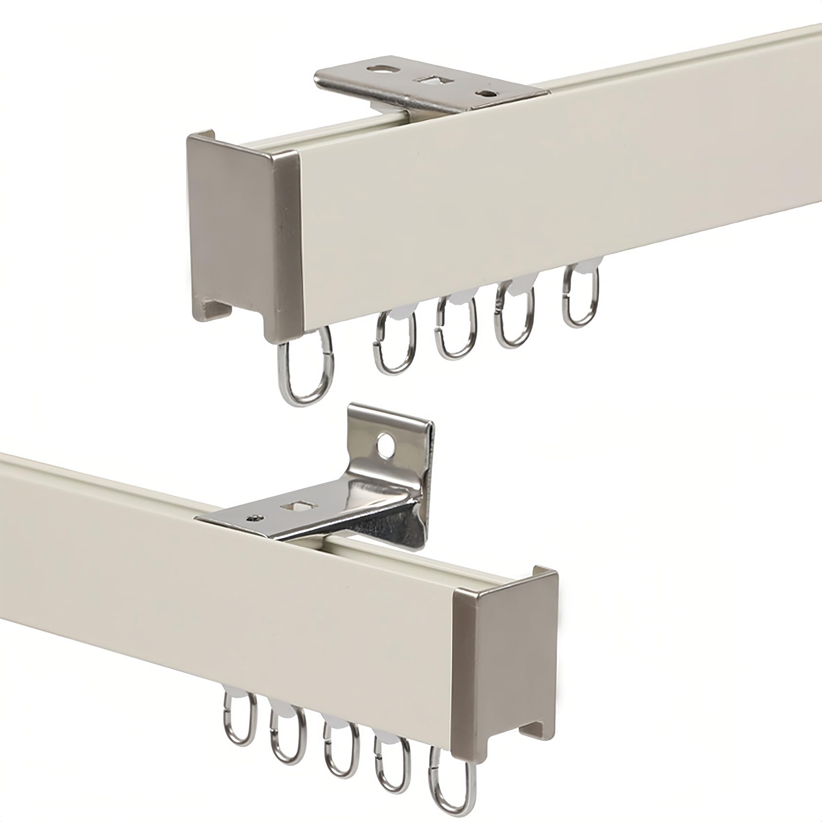 Système de tringle à rideaux en aluminium pour fixation au plafond ou au mur, 470 cm (15,4 pi), opaque, idéal pour préserver l'intimité des chambres et des hôpitaux - Barre de tringle à ride