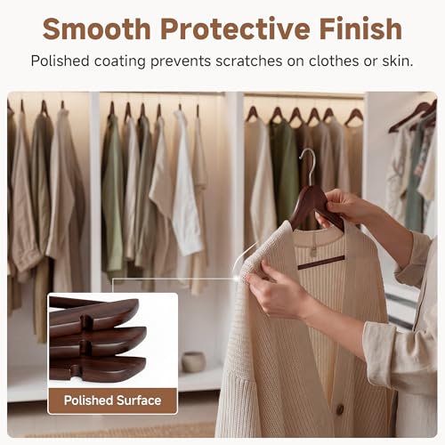 Image of StorageWorks Wooden Coat Hangers, 30 Pack Wood Clothes Hanger for Closet