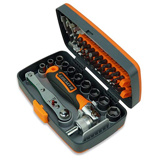 MQPALZKD Ratchet Screwdriver 38 in 1 Set Precision Screw Bits Universal Spanner Rotation Handle Household DIY Repair Hand Tool Kits