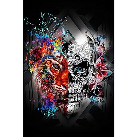 1000 Piece Jigsaw Puzzle for Adults - Tiger and Skull Puzzle - Wooden Puzzle - for Adults Teens Educational Toys Gifts(29.5x19.7 Inches) Cover