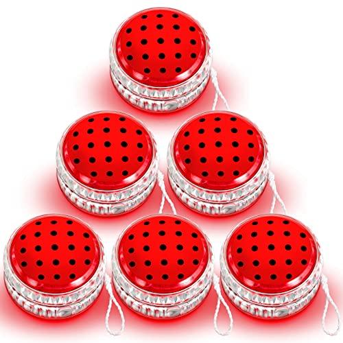 Woanger Ladybug Party Favors LED Yoyo Bulk Light up Responsive Balls Novelty Plastic Rainbow Yoyo for Kids Adults Beginner Ladybug Themed Birthday Party Decorations Classroom Prize