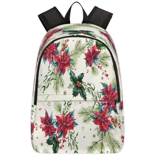 Sac de voyage pour ordinateur portable au motif Poinsettia idéal en ville