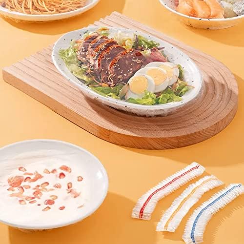 milaosk 300 Pcs Shrinkable Fresh Keeping Bags, Elastic Food Storage Covers Universal Cling Film Bags Plastic Bowl Lids for Food Fruit Preservation (Colorful)