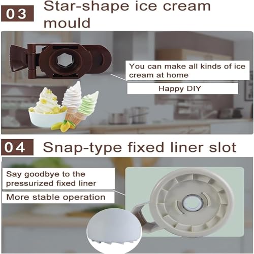 Soft Serve Eismaschine, Home DIY Küche Automatische Frucht Soft Serve Eismaschine, für Cone, Eisbecher, Bananenboot, Eiskugel – Bild 4