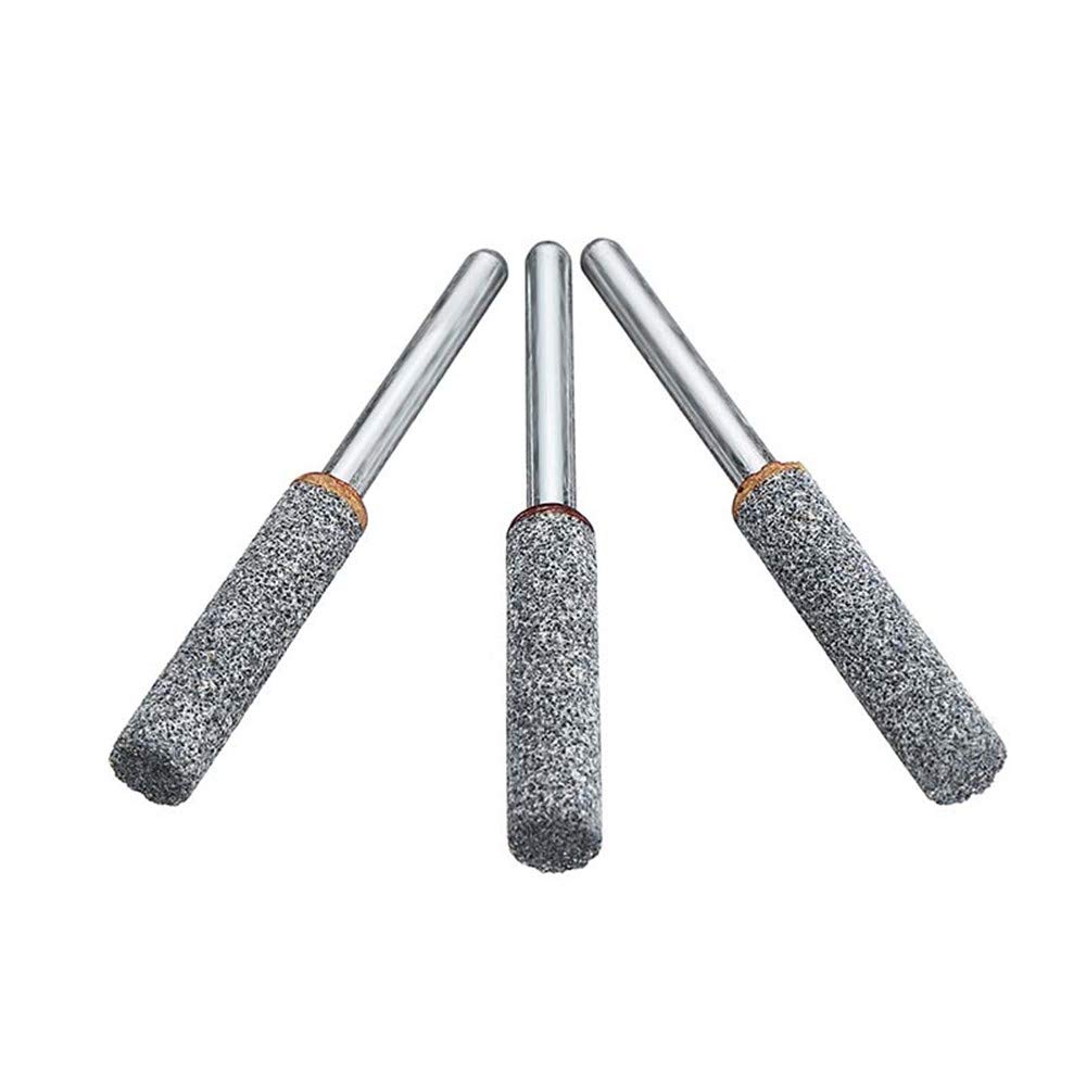 KingLan 3 Unids 5/32 Inchs Diamond Grinding Head Grinding Stone Set Chainsaw Sharpener Burr Stone Round File