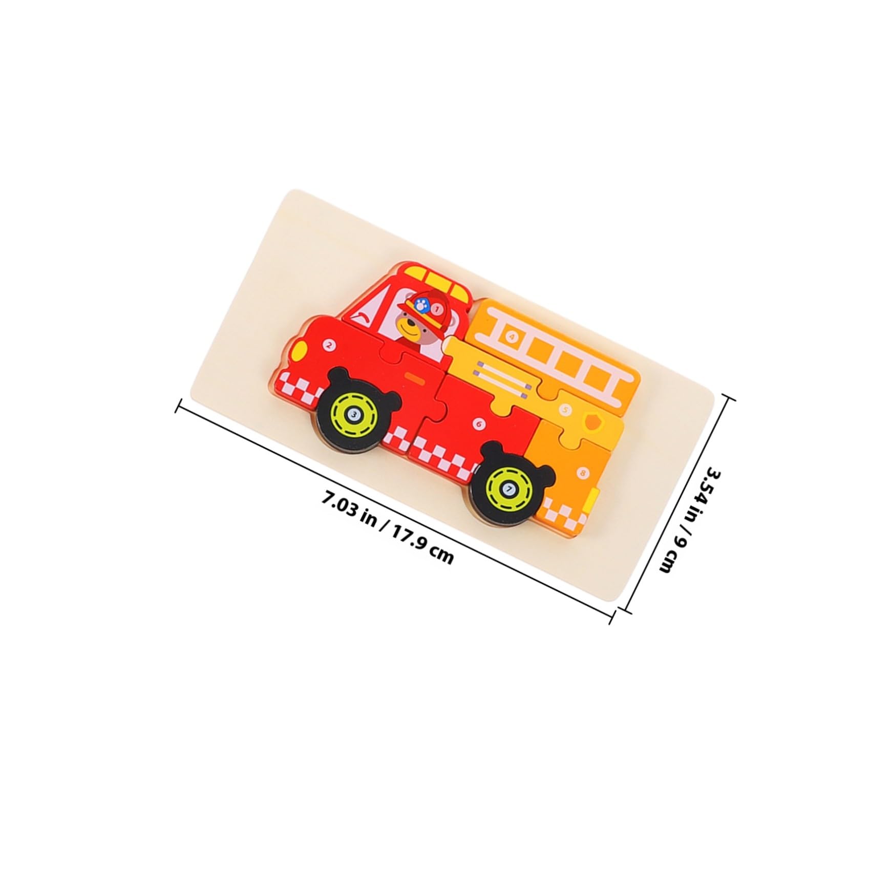 Puzzle 3d in Legno per Bambini, Set da 5, Cartoni Educativi | Bordi Lisci e Angoli Arrotondati, Aiuta la Coordinazione Occhio-mano, Design Stereoscopico
