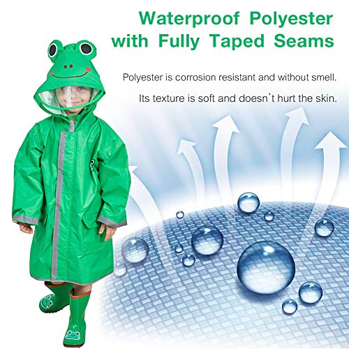 SSAWcasa Rain Poncho Kids with Hood, Toddler Rain Jacket Coat Girls Boys, Children Baby Raincoat Rainwear Gear Outerwear2