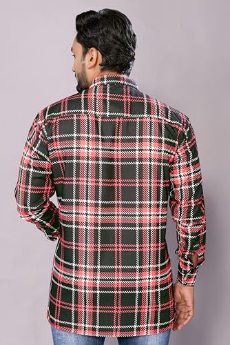 Image of GURIK Men's Cotton Box Checkered Slim Fit Casual Shirt with Chest Pocket, Full Sleeve Shirt for Formal & Casual Wear