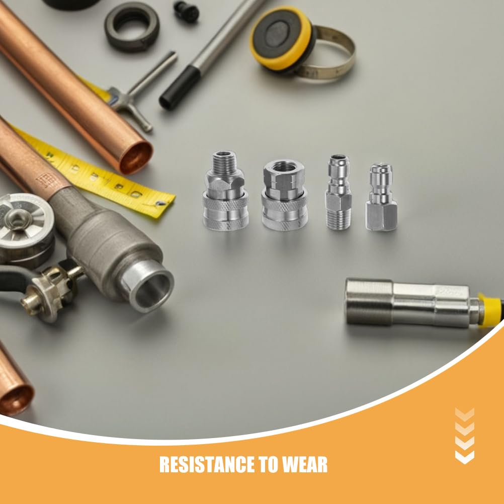 Cabilock 8 acopladores hidráulicos de conexión rápida para Tractor, acopladores de válvula de Asiento de Bola de 1/4", Rosca NPT de 3/8", Accesorios de Conector de tubería para