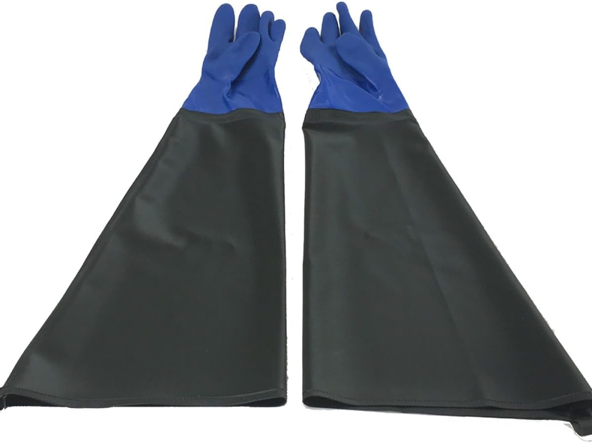 Luxshiny Oil Proof Pvc Extended Gloves Thickened Wear-resistant Industrial Chemical Resistant Gloves for Construction and Laboratory Work, 1 Pair