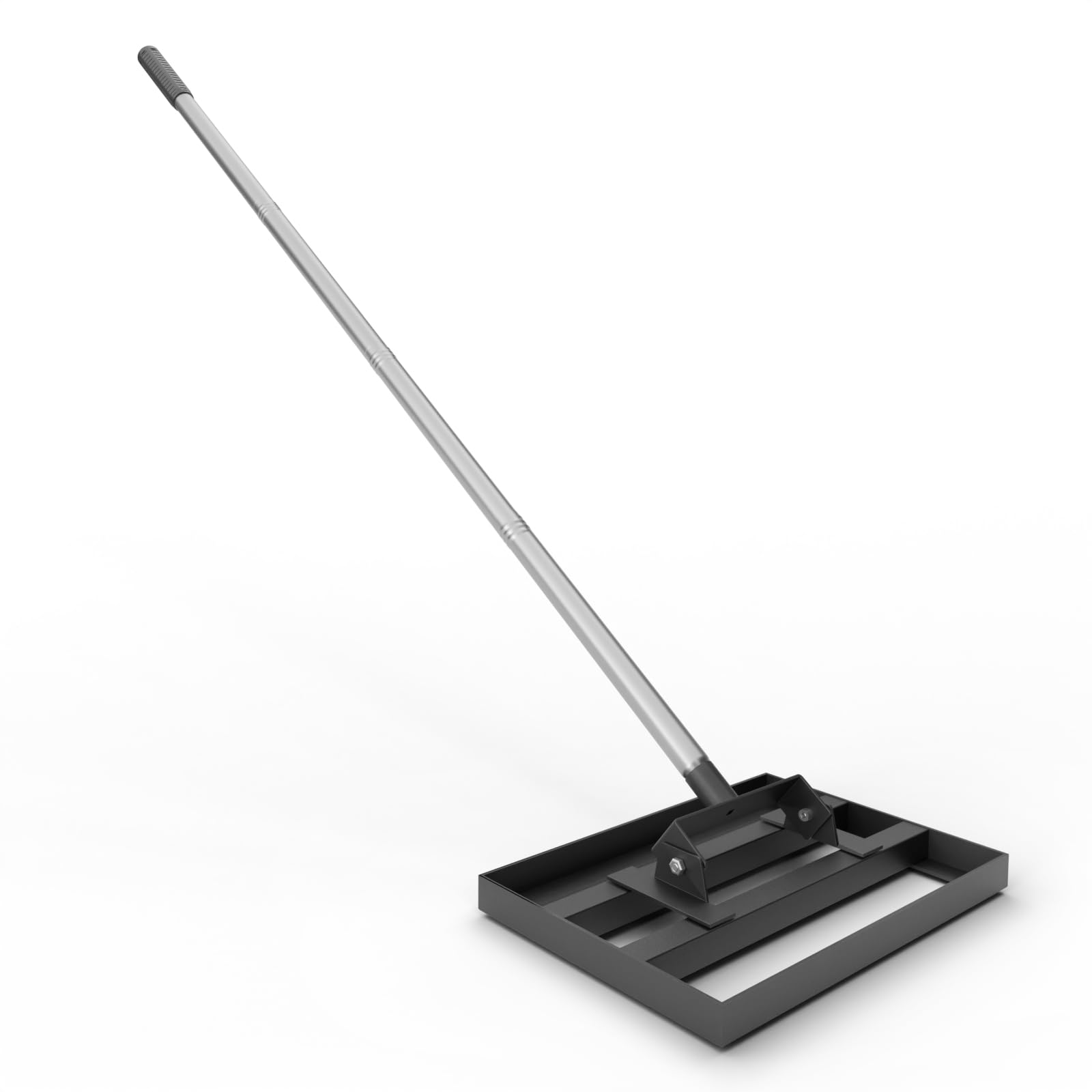 Rastrillo de nivelación de césped de 17 x 10 pulgadas con mango de acero inoxidable ajustable de 78 pulgadas, herramienta de nivelación de césped resistente, rastrillo de nivelación para cuidado