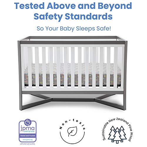 Delta Children Tribeca 4-In-1 Convertible Crib, White/Grey #TOP2