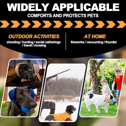 Image of PROHEAR Ungrade GEL Pads Dog Ear Muffs Hearing Protection for Dogs, NRR 28dB for Thunder, Hunting, Tourism,Large - Black