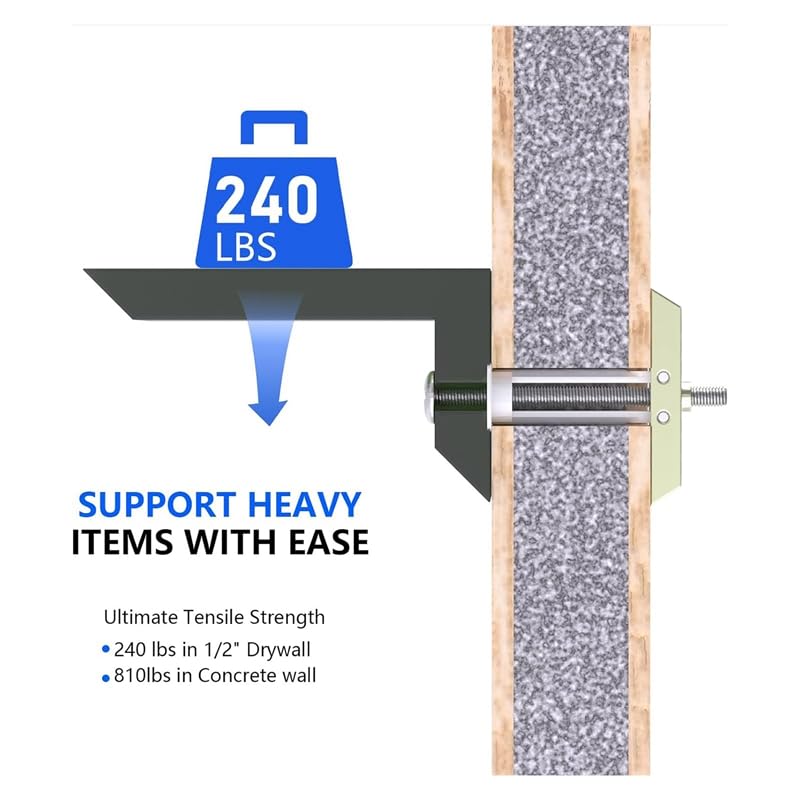 Generic Anchor Kit with Included Bolts, Heavy Hollow Drywall Anchors Set for TV Mounting Kit, Hollow Wall Anchors Holds 12 Packs - (Color: whitesilver)