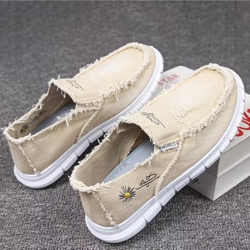 Men's Breathable Canvas Casual Shoes Soft Soles Men's Loafers Soft Comfortable Anti Slip Driving Shoes4