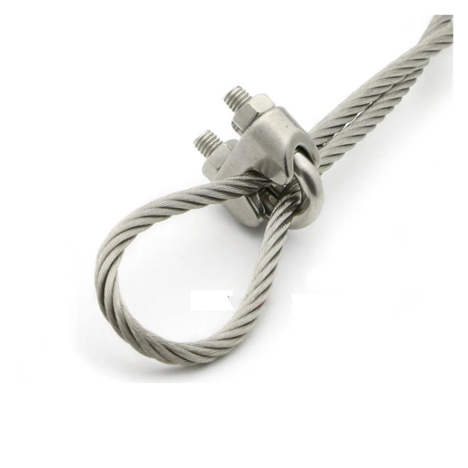 MIUYTRN 1-5PCS M2/3/4/5/6/8/10/12mm 304 Stal nierdzewna typu U Zacisk do liny stalowej Śruby kablowe Zaciski osprzętu do olinowania cuicui(2pcs M8)