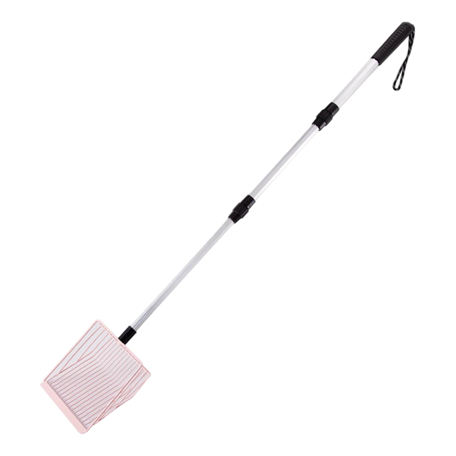 Oxxggkao Litter Scooper with Shovel Telescopic Handle Metal Scoops Hollow Poop Sifter Ergonomic Metal Handle Poultry Scooper