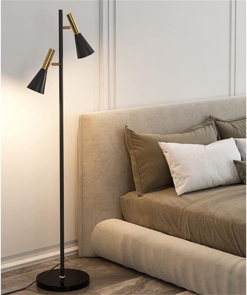 Lampa Podłogowa Regulowana Lampa Podłogowa LED Dom Salon Sypialnia Badania Dekoracja Marmurowa Podstawa Światło Stojące Sypialni Salonu(Black)