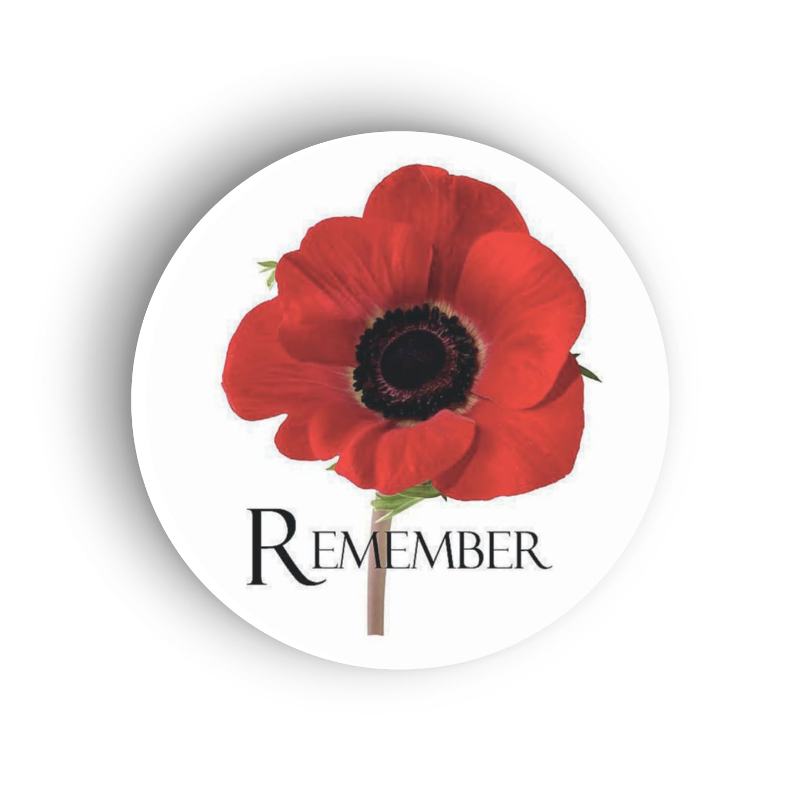 KraftyBazaar Pack of 450 Remember Poppy Flower Remembrance Day, Self-Adhesive Vinyl Labels, 37mm Self-Adhesive Stickers, Multipack Stationery Crafts Decorative Labels, Remembrance Sunday Parade