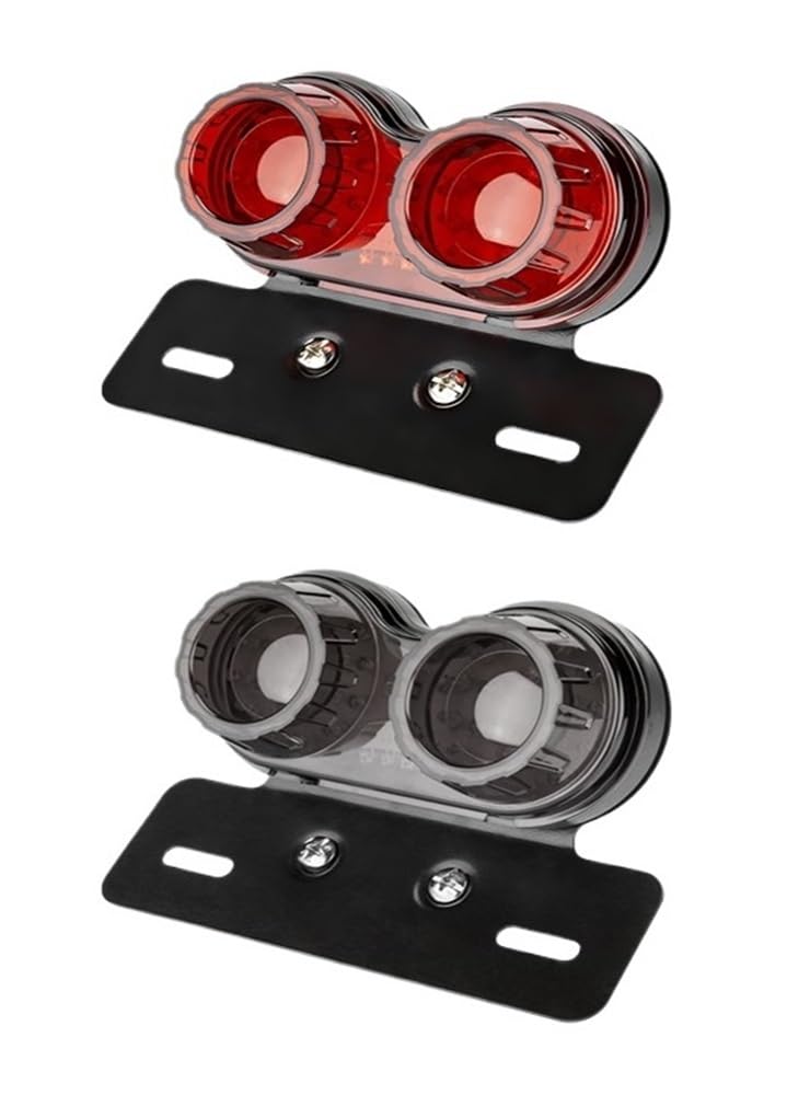Stop Luce Posteriore Moto Fanale Posteriore per Moto A LED da 12 V, Luce di Stop Integrata, Indicatore di Direzione con Supporto per Targa, Stop Posteriore Universale