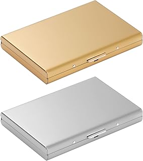 Kartenetui Kreditkarten, 2 Stück RFID Blocking Kreditkartenhülle Kreditkarten aus Aluminium, Visitenkarten Etuis 6 Fächer, RFID & NFC Schutz Kreditkartenetui für Damen, Herren