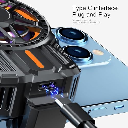 Image of BKN SL01 Mobile Phone Semiconductor Radiator Blue LED Portable Gaming Cooler for Game Mobile /Video Streaming with Blue Light | Compatible with All iPhones /Android Smartphones