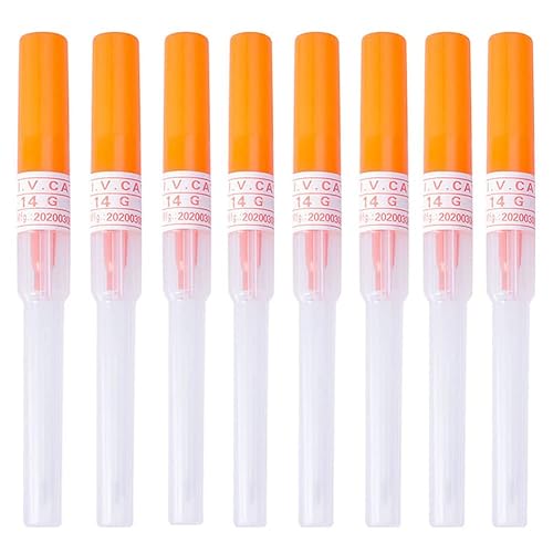 Miniatura 10 de 50 agujas de perforación de catéter, agujas huecas de 0.94 oz, agujas IV con catéter para el cuerpo, kit de piercings para oreja, nariz, labio,