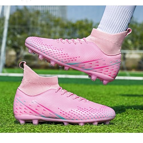 Men's High Top Breathable Soccer Shoes Indoor Outdoor Lightweight Shock Cleats Resistant Training Boots Professional Turf FG Sport Athletic Ground Football Boots Soccer Soccer3