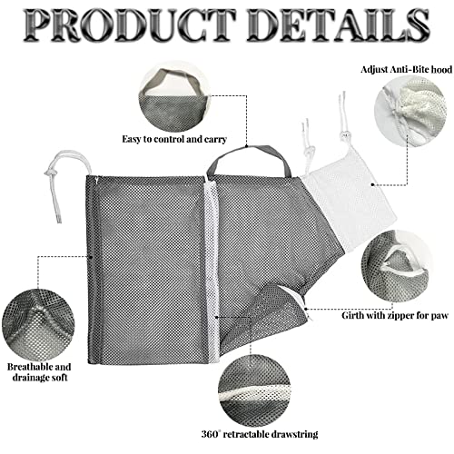 Bolsa de red para gatos LLMSIX 2 en 1 transpirable verde gris 4