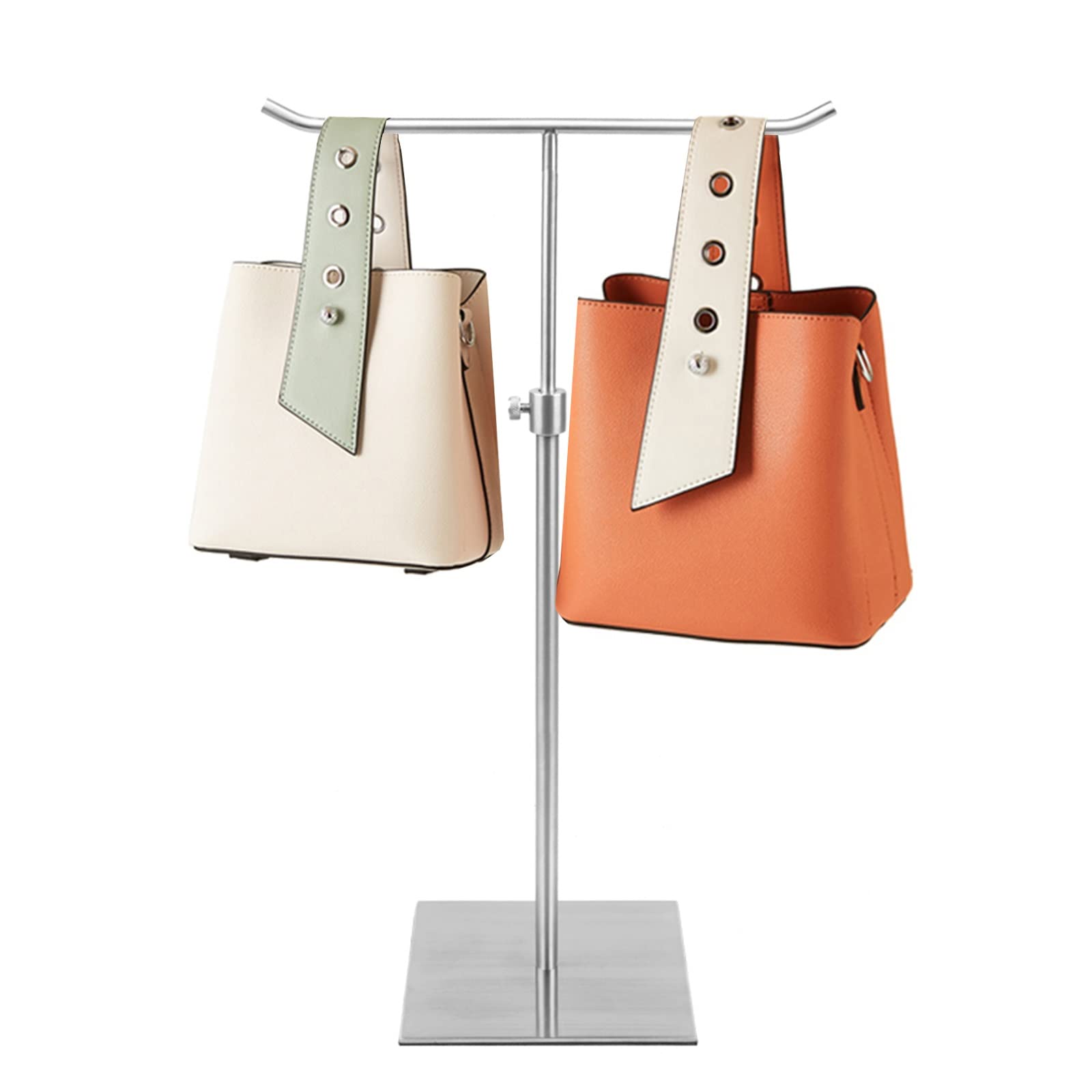 UWYTGF Silver Closet Organizer Accessories Holder for Scarves,Leather Belts,Men's Ties,Bags&Women's Shawls,Floor Standing Clothing Hanger Display Rack