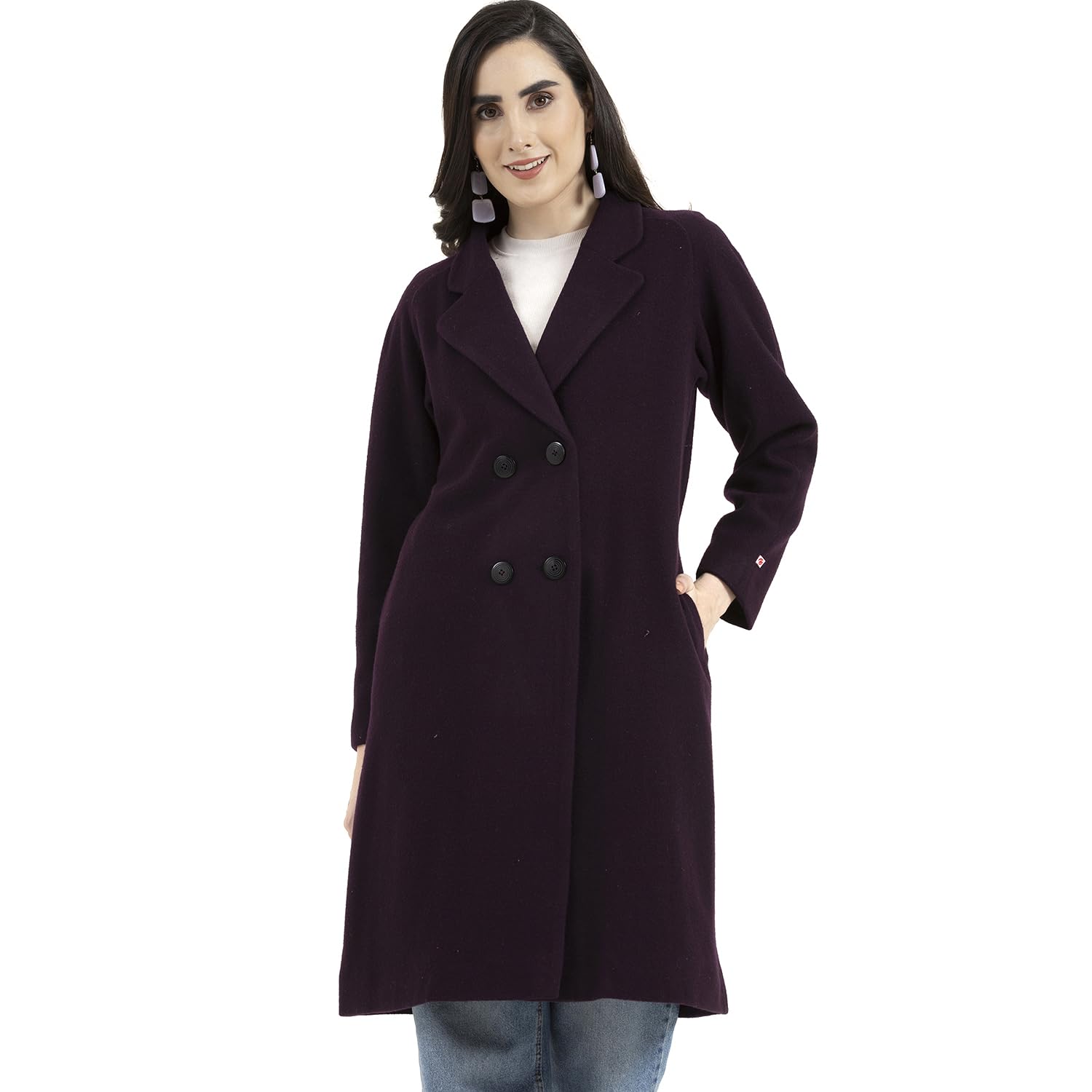 owncraft women's Aubergine Gleam wool coat-picture-27