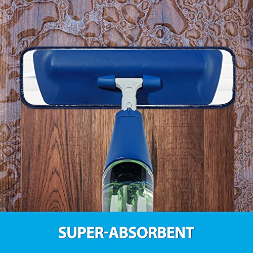 MR. SCRUB 6 Pack Microfiber Cleaning Pads for Bona Mop, Safe for Hardwood and Hard-Surface Floors, Reusable Microfiber Mop Pads for 18 Inch Mop, No Residue, Super-Absorbent, Over 500 Machine Washes
