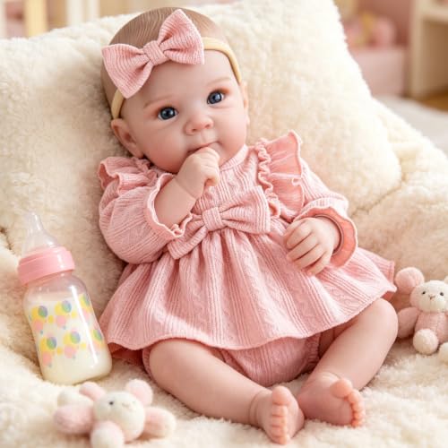 Milidool Realistic Reborn Baby Doll Girl – 20 Inch Lifelike Real Life Handmade Newborn Baby with Feeding Kit Included, Soft Cuddly Weighted for Pretend & Creative Playtime Gift Set for Kids Age 3+ — view 2