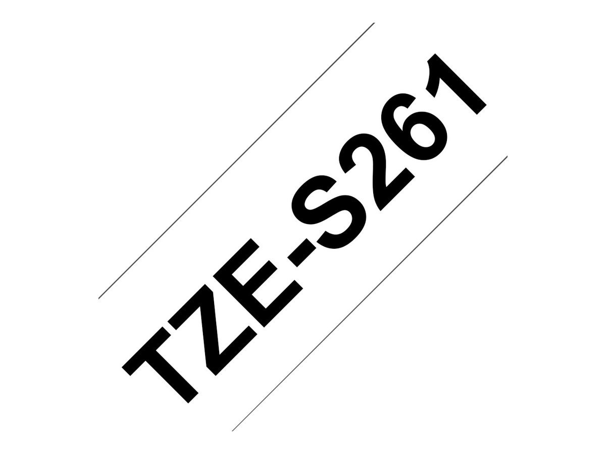 Brother TZe-S261 | Ruban original Laminé adhésif puissant | 36 mm | Noir sur fond Blanc | 8M