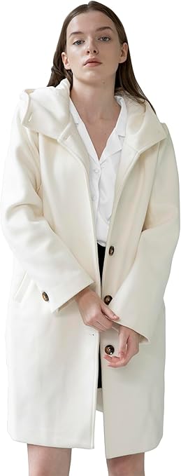 SAUKOLE Womens Wool Blend Pea Coat Fashion Winter Dressy Overcoat