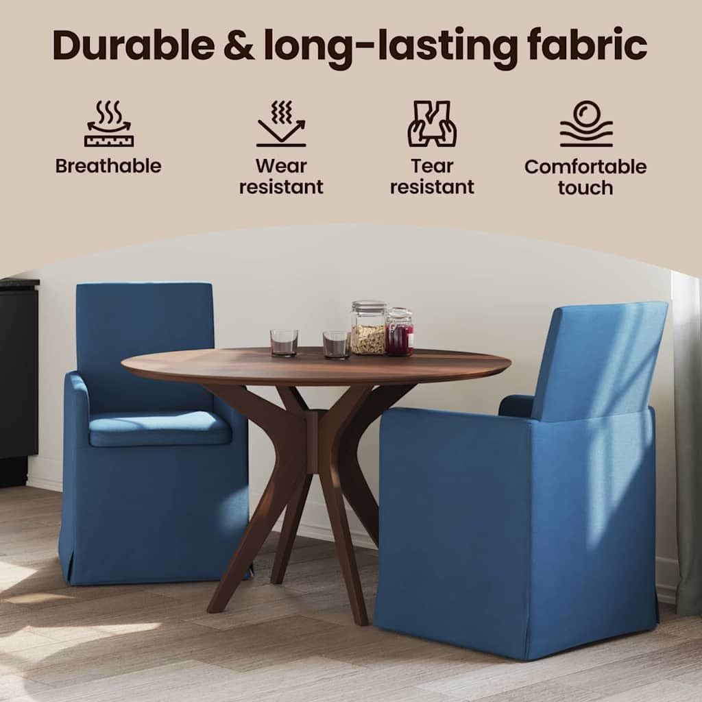 vidaXL Krzesła do jadalni, 2 szt., niebieskie, 57 x 67 x 95 cm, nowoczesne krzesło do jadalni, ergonomiczne z kółkami, eleganckie wzornictwo do kuchni, przytulne i wszechstronne
