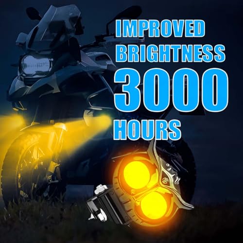 Image of 40W OWL Shape LED Fog Light | Dual Color Yellow & White | Low & High Beam | Universal Fit for Car & Motorcycle | Stylish Projector Lamp Design