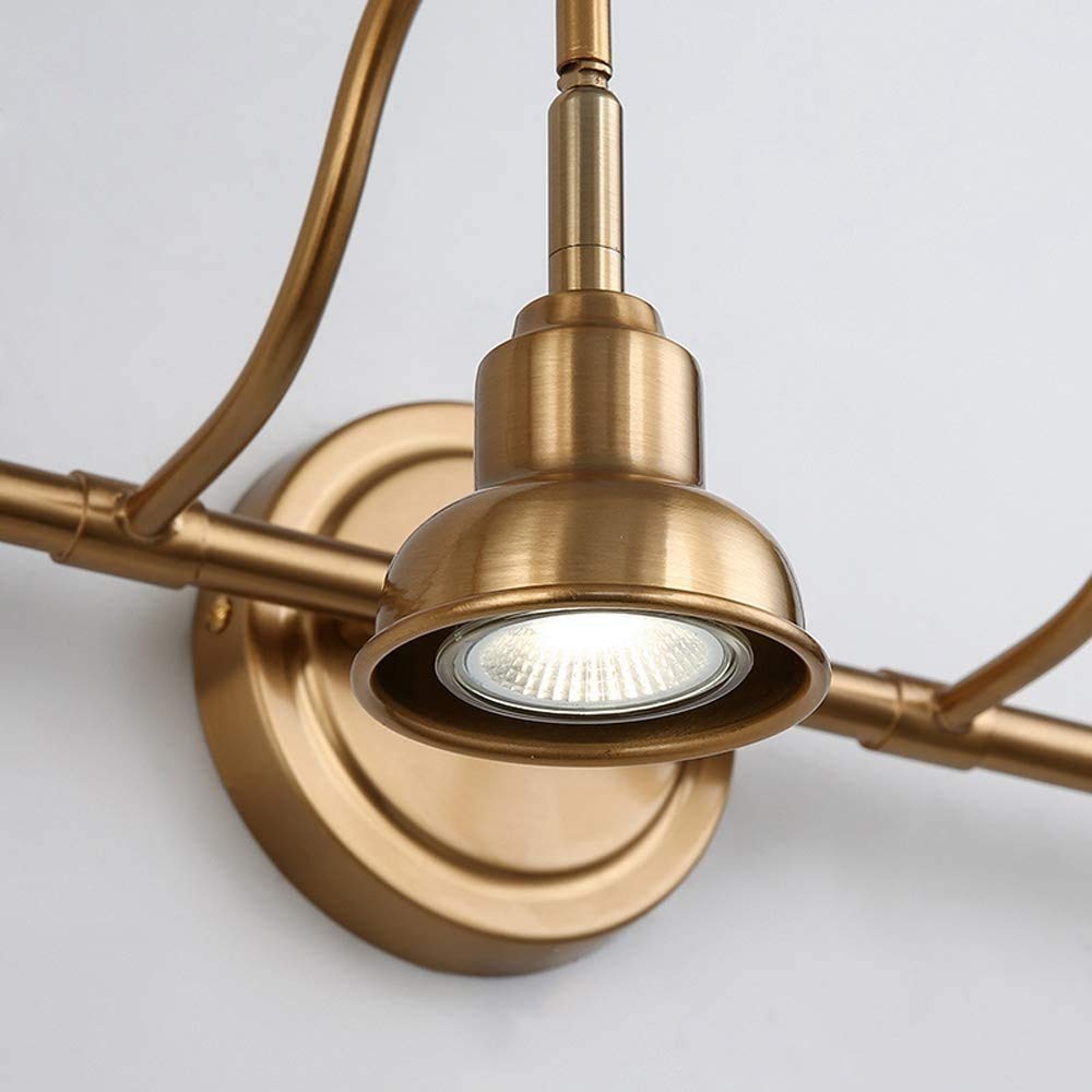 Lámpara LED Retro Antigua de Espejo de Baño, Luz Vintage Impermeable Ajustable, Iluminación Elegante, Aplique de Latón, 15W, D53cm, Luz Natural