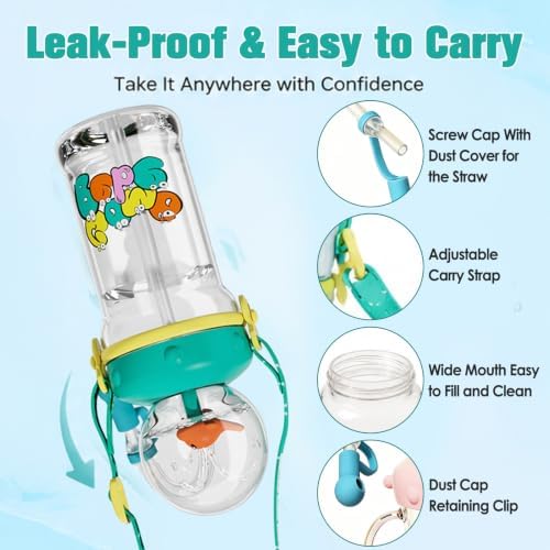 Drinking Cup With Whale Squirt, Cute Whale Cup Water Bottle, Whales Spray Sippy Cups, Leak Proof Weighted Straw Cups for kids (220ml/Green) — 사진 4